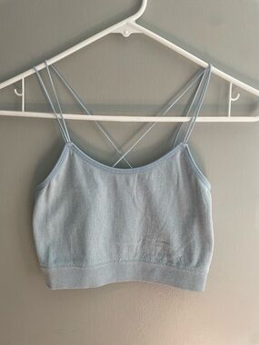 Gilly Hicks Pale Blue Spaghetti Strap Bralette sparkly Size Medium